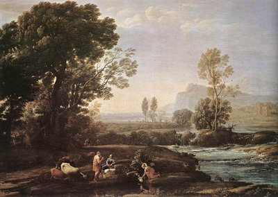 Landschaft mit Rast auf der Flucht nach Ägypten von Claude Lorrain